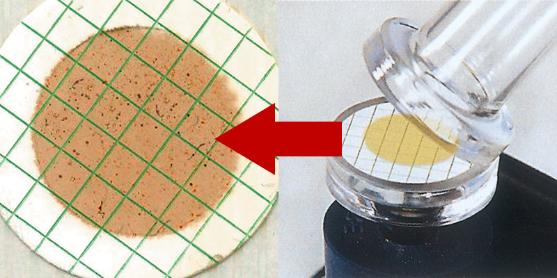 Micro photograph showing sub-micron contaminants